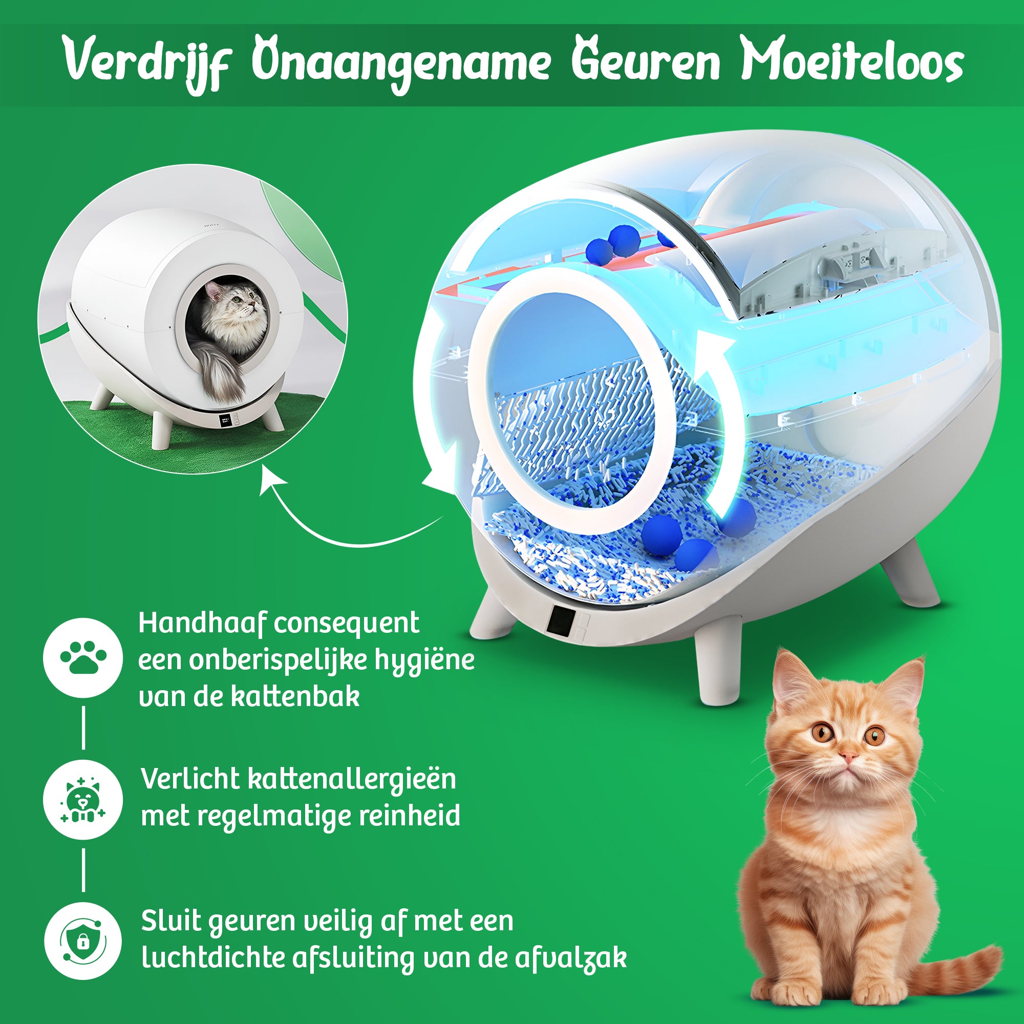 Catja® Zelfreinigende Automatische Kattenbak